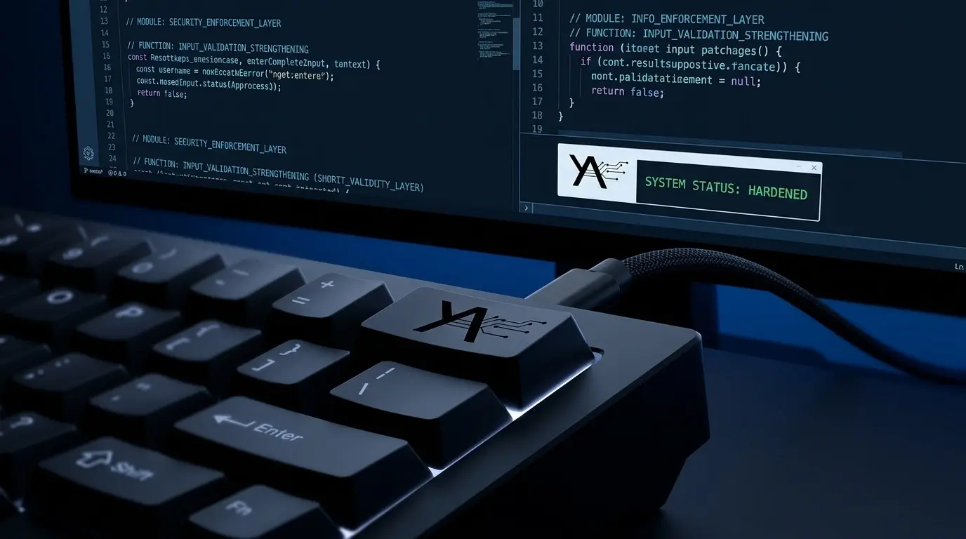 Hardened software system shown on a development workstation
